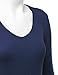 MBJ WT1055 Womens V Neck Long Bell Sleeves Pullover Tunic Top XL NAVY