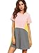SheIn Women's Cute Short Sleeve Pockets Color Block Casual Swing Tunic Dress Large Mulitcolor