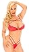 Cocolicious Women Lingerie Sexy Cross Paths Strap Lace G-String Teddy - One Size Red
