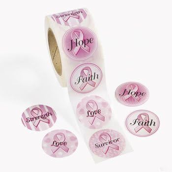 500 Breast Cancer Awareness Roll Stickers