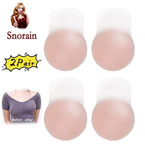 Adhesive Lift Nipple Covers 2 Pairs - 4.3inch - Reusable Pasties for Women Invisible Round Silicone Nipplecovers - Thumbnail 7