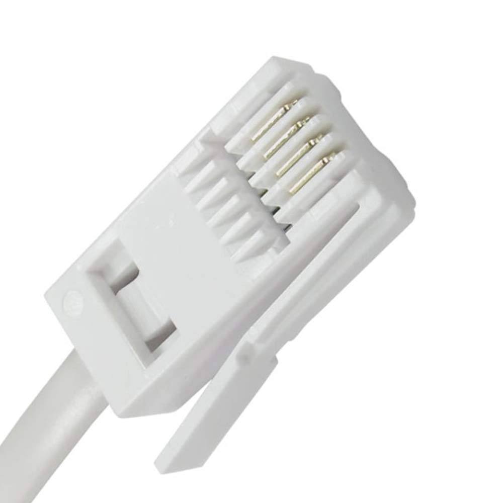 3m ABM BT To RJ11 Telephone Modem Cable – Flat Gold-Plated Leads For Sky Box, Router, Fax (UK Landline)