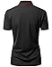 Coolon 2 Tone Collar Zipup Polo T-Shirt Black L