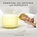 Fosmon Essential Oil Diffuser Humidifier, Ultrasonic 500mL/16.9oz Large Fragrance Aromatherapy Diffuser Cool Mist Humidifier with Remote Control, 7 LED Color Nightlight 4 Timer Settings 2 Mist Control