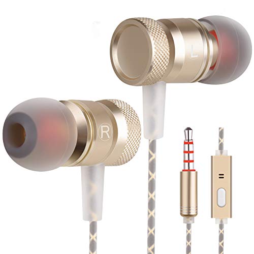 Earbuds Earphones in Ear Headphones Ear Buds for Music Wired Headphones Earbuds Noise Cancelling Compatible iPhone iPod, iPad, MP3 Players, Samsung,Android Stereo Heave Bass Earbuds with Microphone