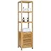 Ollieroo Bamboo Bathroom Shelf 5-Tier Multi-Functional Storage Rack Shelving Unit