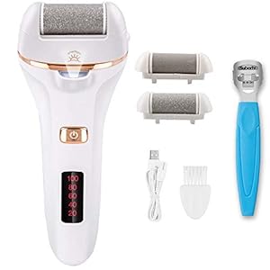 Electric Foot File, IPX5 Waterproof Foot Files for Hard Skin Remover with 2 Rollers and 2 Speeds with LED Power Display Foot Care Pedicure Tool, Make The Foot Beautiful and Particularly Smooth