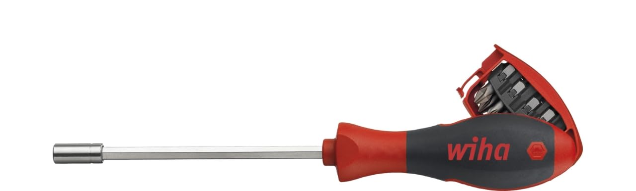 WIHA 3809 Screwdriver with Built-In Bit Magazine Magnetic 1/4" x 120