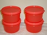 Tupperware Serving Cups 14 oz/400 mL Set of 4 Guava Melon Seals NEW