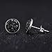 925 Sterling Silver Black Stud Earrings for Women and Men - Round Hypoallergenic Earrings (8mm)