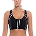SYROKAN Women's High Impact Wire Free Full Supportive Racerback Pro Sports Bra Black 36DD