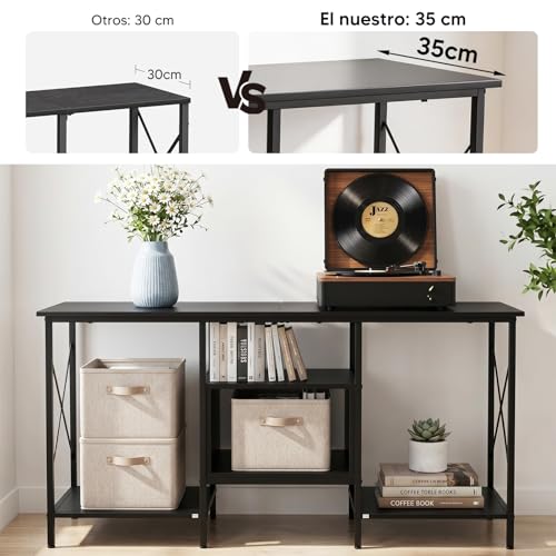 OSLIFE 120CM Muebles para TV Amplio con Cajones y Estantes Abiertos，Centro de Entretenimiento，Soporte para TV de 60/55 Pulgadas.Sala de Estar, Recámara，Estilo Industrial Moderno Vintage