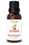 Sweet Orange Essential Oil by AromaOils - 1 oz (30 ml) - Best Used Now for a Fresh Citrus Scent in Aromatherapy as a Mood Enhancer, Natural Additive to DIY Home Cleaning Solutions, Homemade Candles