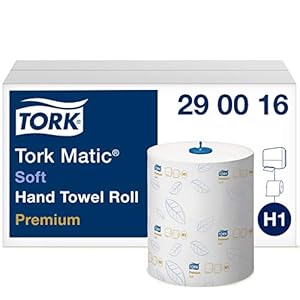 Tork Matic zachte handdoekrol Premium 290016 – H1 papieren handdoekrol voor handdoekdispenser, zeer hoge zuigkracht…