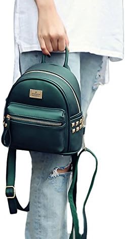 OK139 Women's Mini Rivets Waterproof PU Leather Shoulder Bag Casual Daypack Backpack