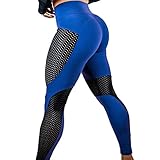 Oksale Womens Workout Leggings Fitness Sports Gym Running Yoga Athletic Pants (L, Blue)