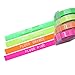 Motex Refill Tape for Embossing Label Maker, Fluorescent Color Tapes 4 Rolls, 3/8-Inch (Pink, Orange, Yellow, Green)