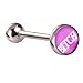 Mecoo Hypoallergenic Surgical Steel Tongue Ring 5 Kind Novelty Word Designs Barbell Piercing BR017 (5 PCS Mix)