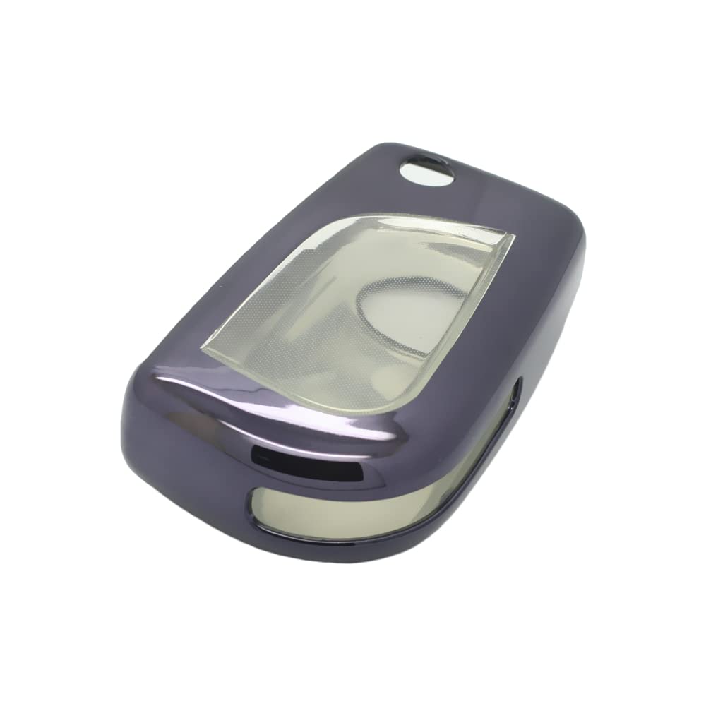 BROVACS Soft TPU Case Shell Cover Protector Holder Compatible with TOYOTA Camry Corolla Fortuner Highlander RAV4 Reiz Flip Remote Key Fob 2 3 4 Button SV9411 Dark Purple