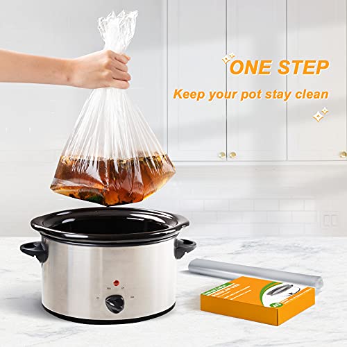 SMARTAKE Slow Cooker Liners, 11 × 17 Inches Disposable Cooking Bags