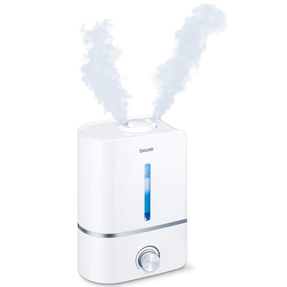 Beurer LB 45 humidifier with ultrasonic atomisation | for Room humidification | with Aroma Function |Suitable for Rooms up to 30m² | Quiet Operation, White,Grey,Blue