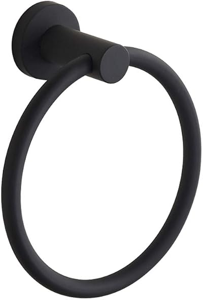 BGL Black Towel Ring Wall Mounted 304 Stainless Steel Rotates 180°