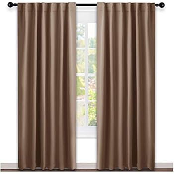 NICETOWN Blackout Curtain Panel for Living Room - (Cappuccino Color) 52 inches Wide by 84 inches Long, 2 Panels Set, Insulated Room Darkening Window Drapes