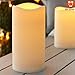 Mingfuxin Upgraded Flameless Candles Flickering with Remote and Timer, Pillar Candles Battery Operated Led Candles for Home Wedding Christmas Decoration (Resin, 6 Pack, 3