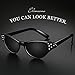 Elimoons Cat Eye Sunglasses 50S with Rhinestones, Black/Red/White, Pack of 3