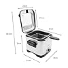 Quest-34250-Brushed-Square-Deep-Fat-Fryer-Compact-Non-Stick-Coating-Stainless-Steel-15-Litre-900W Quest 34250 1.5 Litre Stainless Steel Deep Fat Fryer / 130-190°C Adjustable Temperature / Lid Cover & Viewing Window…
