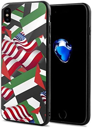 iPhone X Case Palestine Flag with America Flag Lightweight Anti-Fingerprint Fashion Cases Covers Compatible with iPhone X