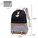 Meisohua Teen Girls Backpack Stripe Canvas Backpack for Girls High School Backpack with USB Laptop Backpack for Women 15.6 inch 2 in 1 Set Black