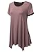 JJ Perfection Women's Short Sleeve Loose Fit Swing Tunic Top T-Shirt