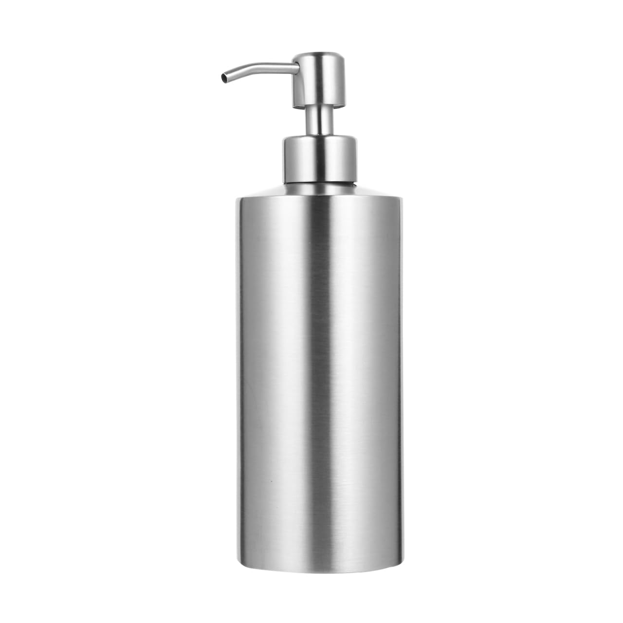 Cabilock 550ml Stainless Steel Soap Dispenser, Large Metal Hand Wash Pump Bottle for Bathroom Kitchen Sink, Rust Proof Refillable Washing Up Liquid Container (Silver)