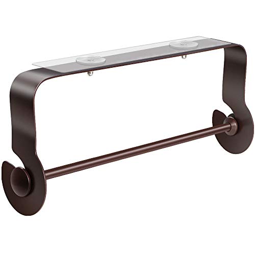 ODesign Adhesive Paper Towel Holder Under Cabinet for Kitchen Bathroom SUS 304 Stainless Steel Wall Mount No Drilling - Brown