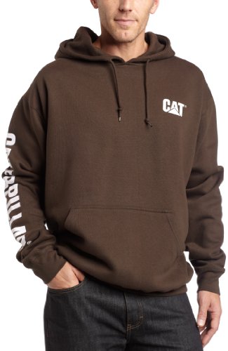 Caterpillar Mens Trademark Banner Hoodie, Dark Earth, X-Large
