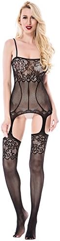 Xianglu® Women's Sexy Lingerie, Open Crotch Lace Hollow Strap Stocking Suspender Bodysuit Nightwear