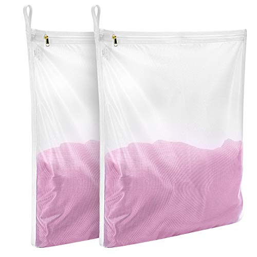 GOGOODA Delicates Laundry Bags, Fine Mesh Wash Bag for Lingerie, Underwear, Bra, Silk, Socks with Hanging Loop (2 Set(2L))