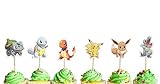 Set of 24 Pokemon inspired Cupcake Toppers food picks double sided