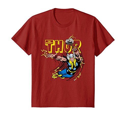 Kids marvel thor classic retro comic graphic t-shirt 4 …