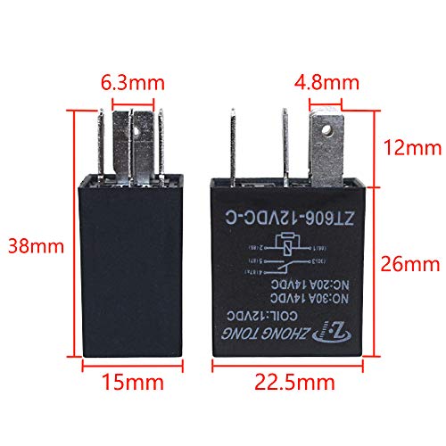 ESUPPORT Car Heavy Duty Relay Switch 12V 30A SPDT 5Pin Waterproof