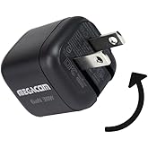 Megacom Gan Charger 30W USB-C Power Adapter, Foldable PD3.0/PPS/QC3.0 Fast Wall Charger Compatible with Smartphones, Tablets, and All USB Type-C Devices (Black)