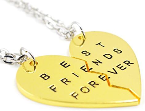 Foreverlove Best Friends BFF Forever Best Bitches Engrave Split Valentine Heart Pendant Necklaces Set of 3