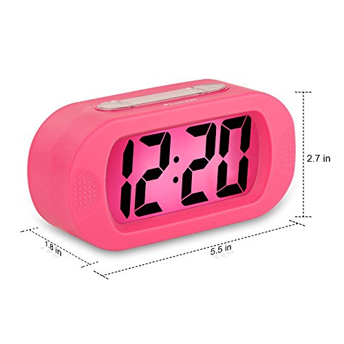 Digital Alarm Clock Plumeet Travel Clock with Snooze and Nightlight