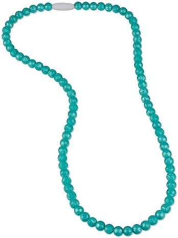 Pearl Silicone Teething Necklace with Baby-safe Jewelry By FAVEfemme - Bpa-free, Best Soothing Method, Better Than Baltic Amber, Fashion Teething Necklace for Mom (Turquoise/Teal Pearl)