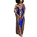 haoricu Women Dress, Fall Women Fashion African Print Dress Casual Straight Print Dress (XL, Blue)