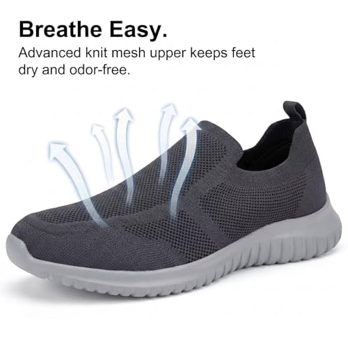 konhill Men's Breathable Mesh Sneakers - Ultra Comfortable and Lightweight with Flexible Sole for Continuous Daily