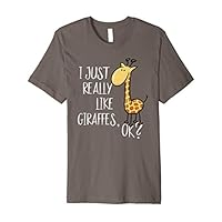 I Just Really Like Giraffes, OK? Cute Giraffe Drawing Premium T-Shirt