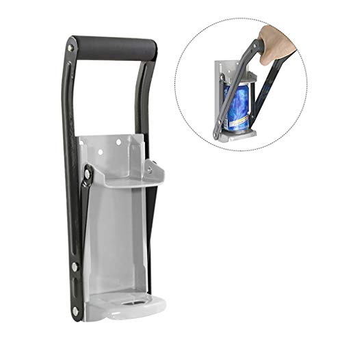 Fullfun Heavy Gauge Steel Construction with Cushion Grip Handle Wall Mounted Can Crusher 16Oz with Bottle Opener - Thumbnail 2