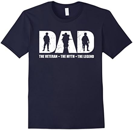 Mens Veteran DAD The Man The Myth The Legend T-Shirt Large Navy